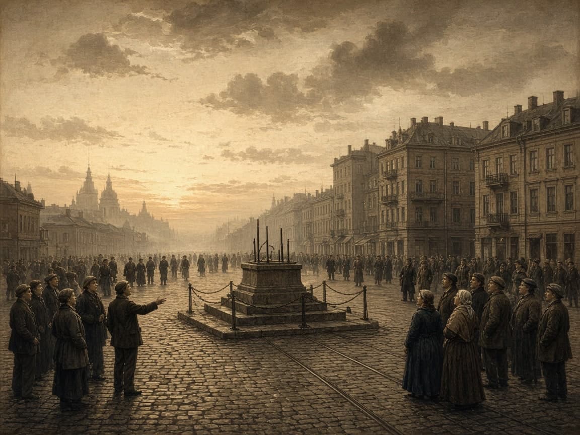 Исчезнувший памятник на площади — иллюстрация